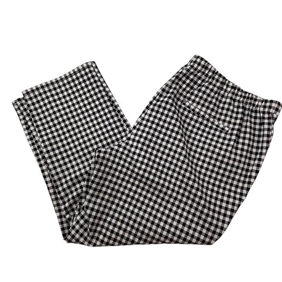Isaac Mizrahi Live Womens Plus 24W Gingham Stretch Elastic Waist Pull-On Pants - Picture 12 of 16